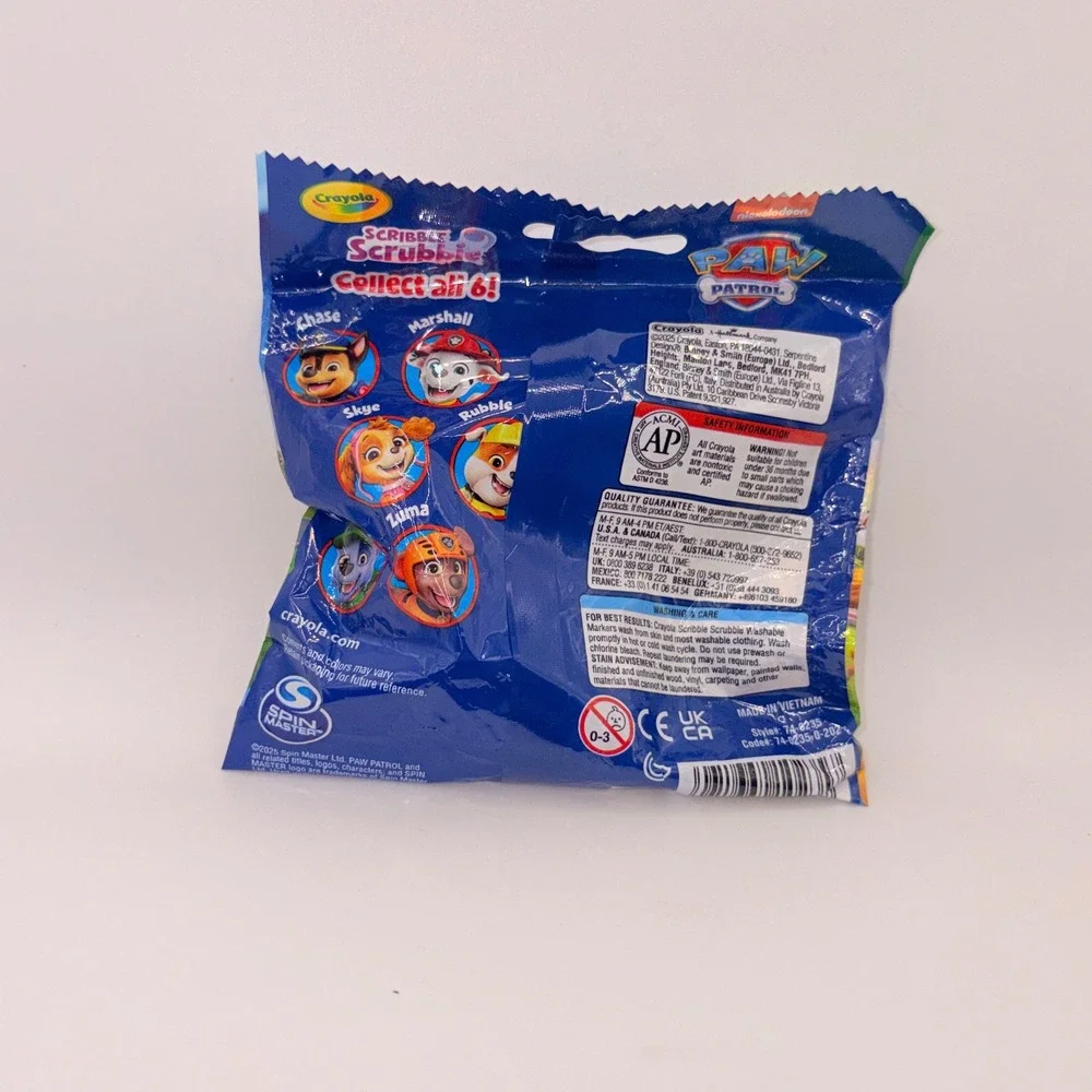 Crayola Scribble Scrubbie Paw Patrol Mystery Blind Bag Washable Toy Set 74-8235